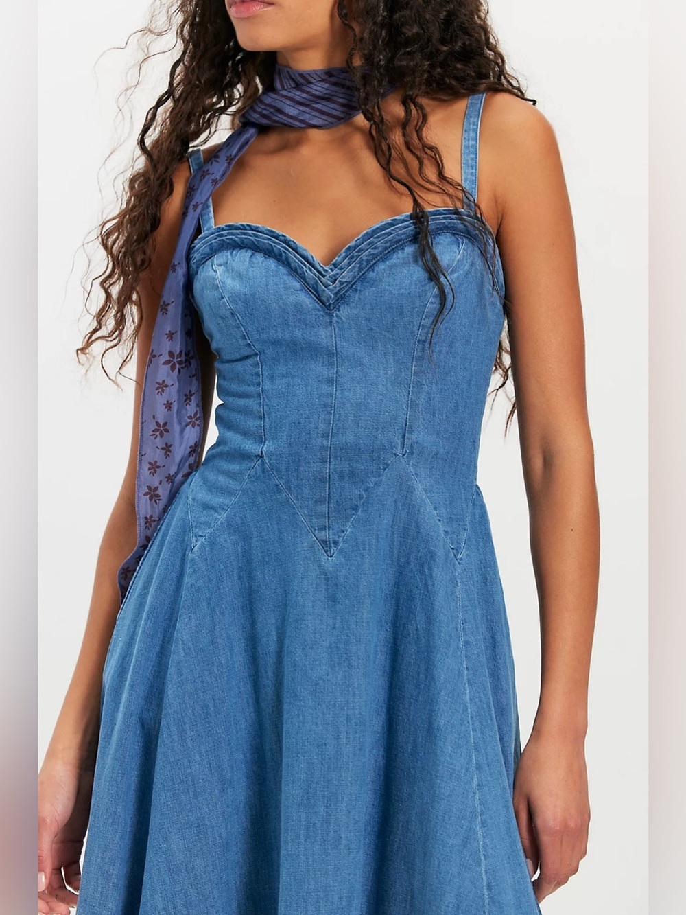 Free People Another Season Denim Midi Dress B1173 - Picture 2 of 6